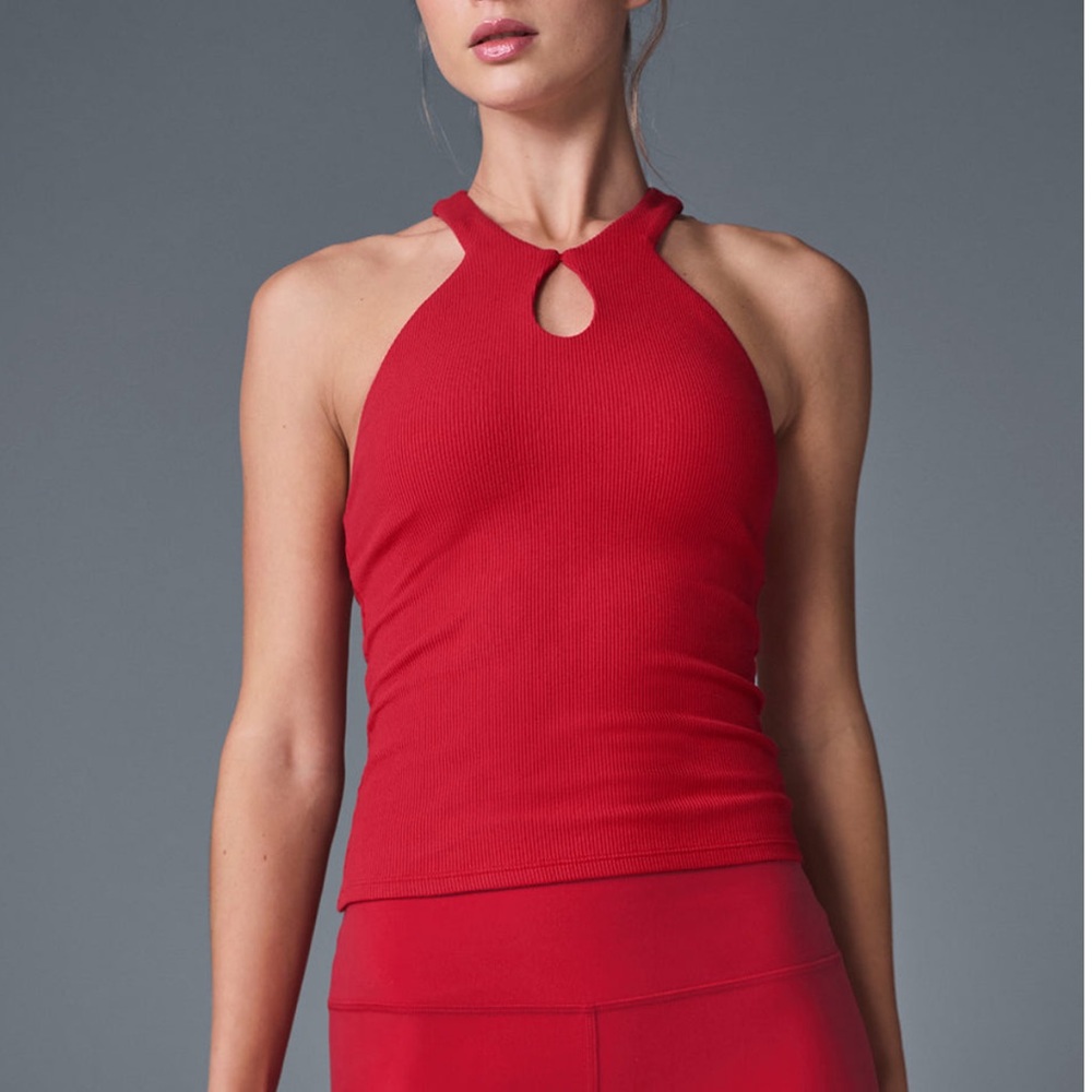 Alo Yoga Ribbed Mesmerize Bra Tank -
Bold Red NWT